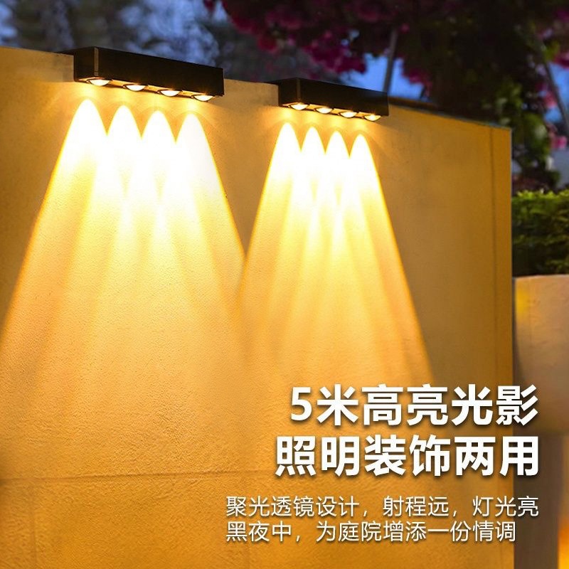 【 New High-Brightness 】 Solar spotlights, home atmosphere wall-washing lights, outdoor fence decoration, garden and courtyard arrangement full figure
