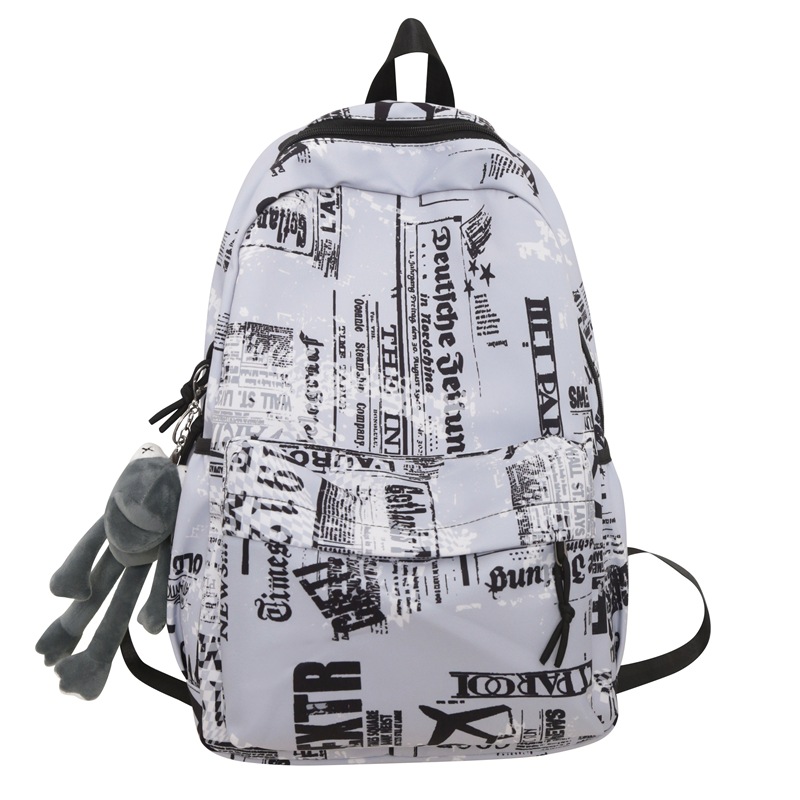 Graffiti trendy brand backpacks for men and women, large-capacity ins backpacks, cool schoolbags for junior high school, senior high school and college students Item Picture