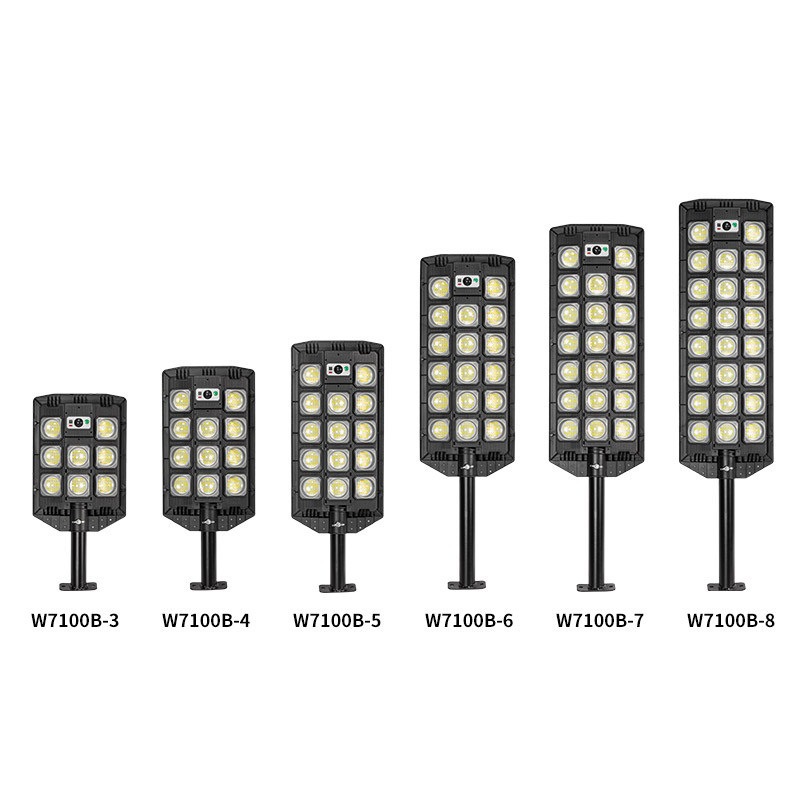 Solar LED high-intensity super-large three-row street lamps, garden lamps, sensor super-bright outdoor lighting lamps, long strip street lamps details Picture