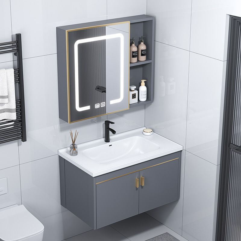 Wall-mounted bathroom cabinet, combined bathroom, ceramic washbasin, household small-sized washbasin, household wall-mounted washbasin Specification drawing