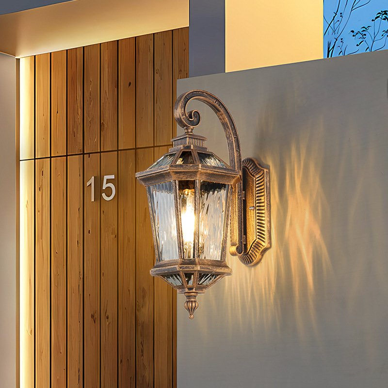 Outdoor wall lamps, American-style waterproof corridor lights, European-style antique outdoor balcony, villa courtyard gate lights, led Application Scenario
