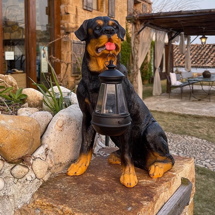 Solar-powered outdoor garden lamps, waterproof garden decoration, landscape arrangement, outdoor creative puppy figurines, lawn lamps Application Scenario