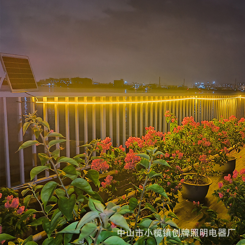 New solar light strip outdoor waterproof sensor led soft light strip warm light ultra-bright villa advertising board atmosphere light Application Scenario