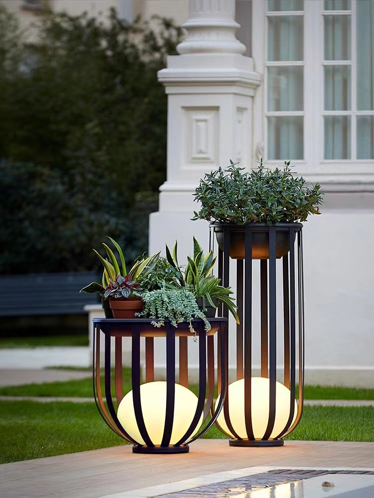 Solar-powered outdoor waterproof lamps, garden lamps, lawn lamps, villa terrace garden lamps, floor lamps, outdoor pergola lamps details Picture