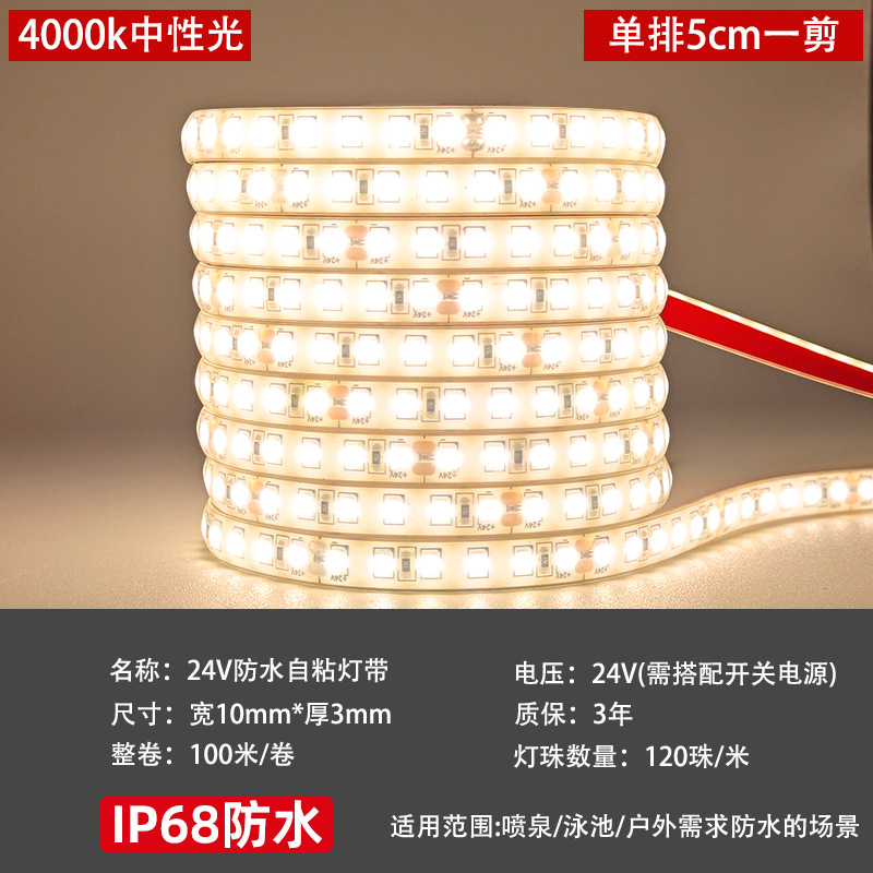 led waterproof light strip, solid silicone 24V low-voltage outdoor lighting landscape water pool, fish tank, home decoration project light strip Application Scenario