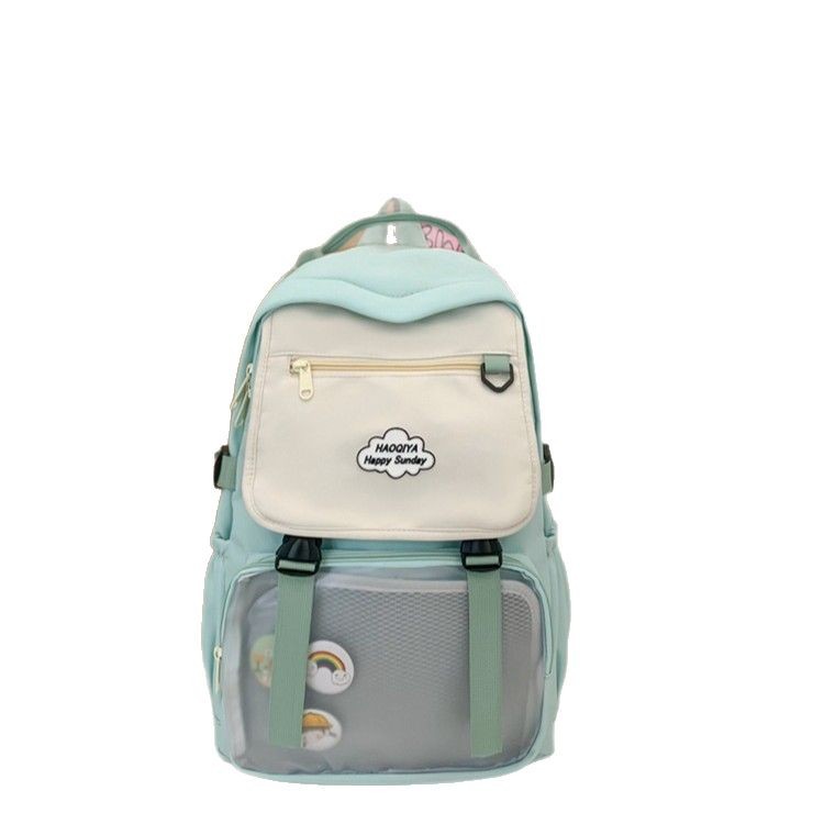 New Japanese-style ins school high school backpack, junior high school backpack, girls' color-matched backpack, girls' schoolbag Item Picture
