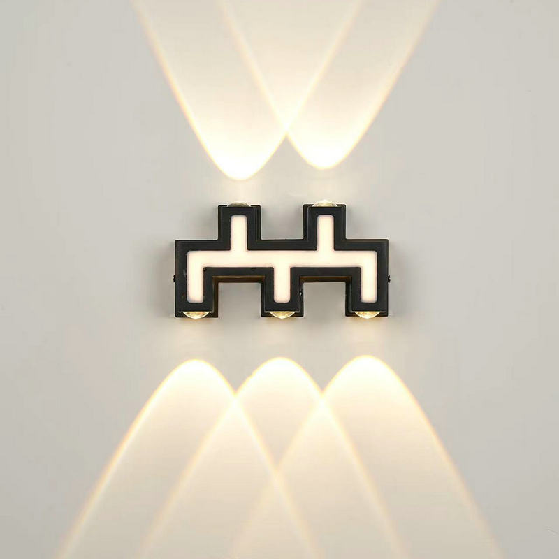 The best-selling new led outdoor waterproof wall lamp is a decorative lighting fixture that emits light up and down for villas, courtyards, gardens and walls Specification drawing