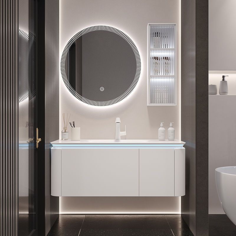 Integrated basin, washbasin, smart bathroom cabinet, combined bathroom, washbasin, washbasin, simple bathroom, rounded corner ceramic Application Scenario