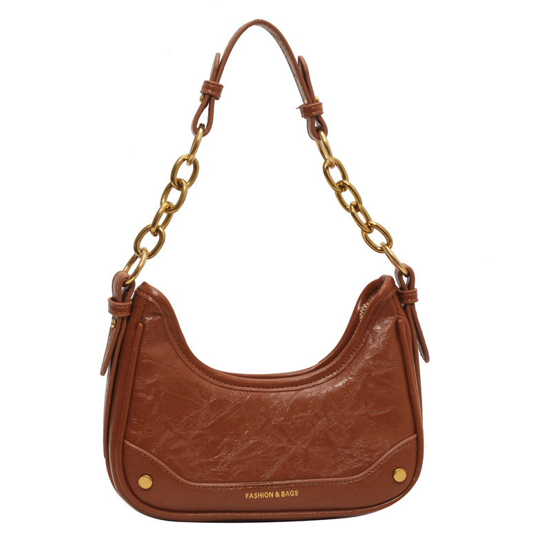 The 2023 new niche hand-held chain baguette underarm bag is a high-end and versatile single-shoulder crossbody bag for commuting Item Picture