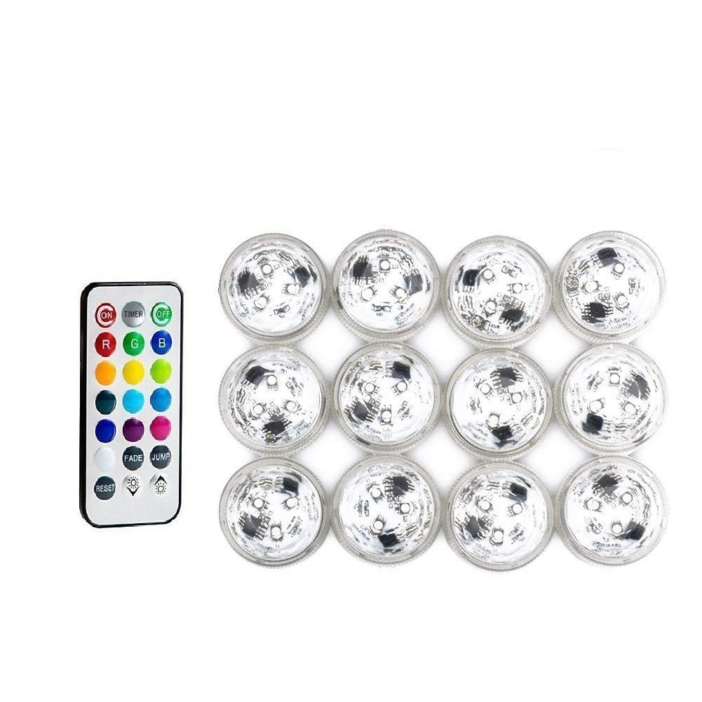 Diving light LED 21-key remote control, seven-color timing, diamond-illuminated swimming pool light, DIY night light, vase light, fish tank light full figure