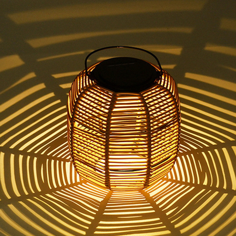 New handcrafted rattan solar garden lamp, waterproof led camping garden, garden, dining room and home lighting fixtures details Picture