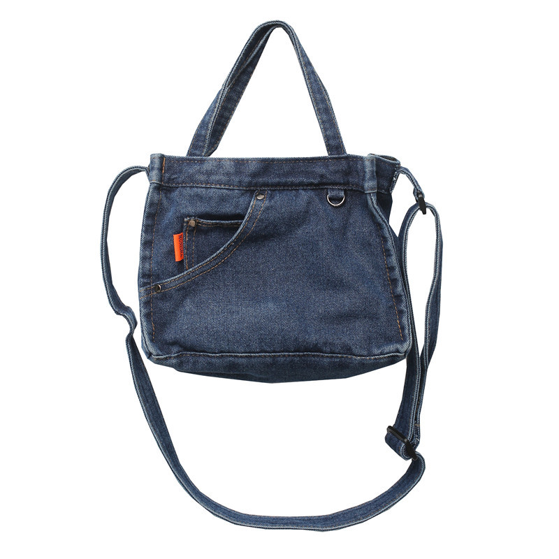 Crossbody bag for women, Japanese and Korean exquisite washed denim bag, ins artistic style, individual and creative small handbag, single-shoulder bag Item Picture