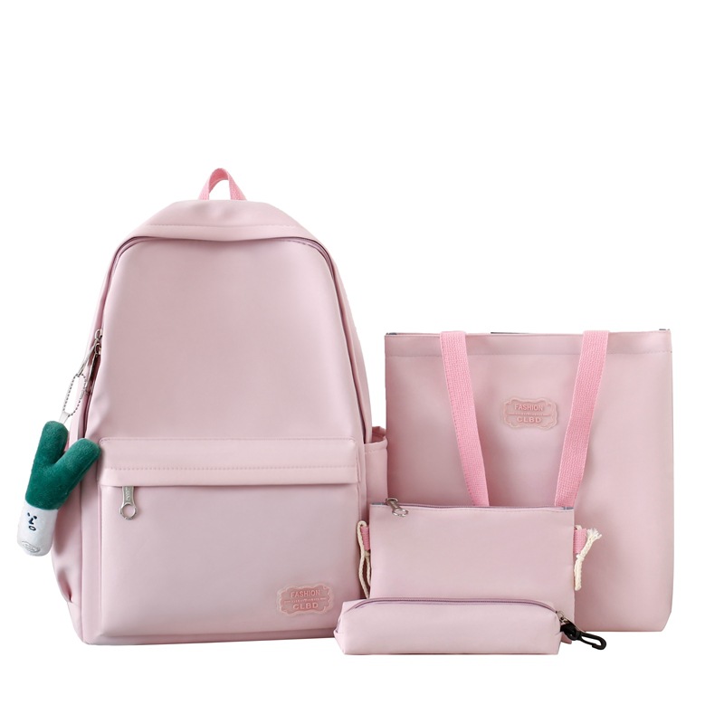 ins simple solid color versatile large-capacity junior high school birthday backpack, high school backpack, college student schoolbag Item Picture