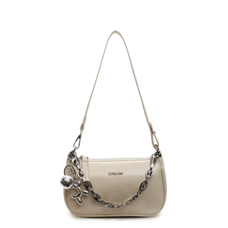 A niche chain-textured trendy underarm baguette bag for women, a new spring 2025 high-end single-shoulder crossbody bag Item Picture