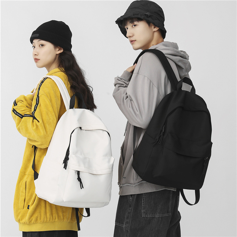 A simple and large-capacity Muji-style backpack for both men and women, designed for students in solid colors for junior and senior high school details Picture