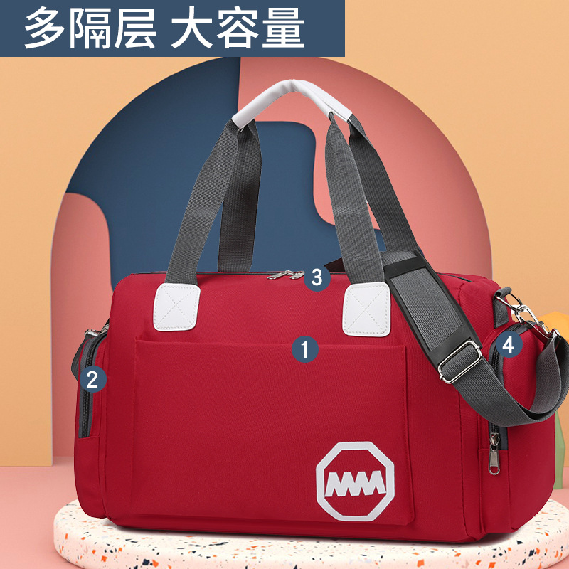 Fitness bag, water-resistant hand-held large-capacity travel bag, short-distance luggage bag, storage bag, lightweight travel bag, storage details Picture