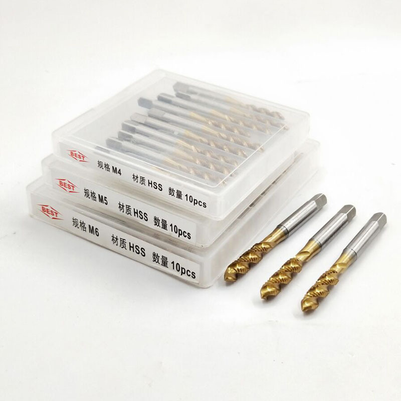 BEST Titanium-coated tip taps, threaded taps, titanium-coated spiral taps M2/3/4/5/6/8/10 details Picture