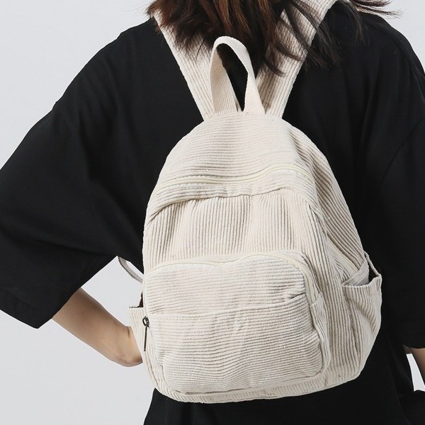 Canvas backpack, women's travel bag, Japanese-style Harajuku small schoolbag, women's forest-style artistic and versatile flat small backpack Specification drawing