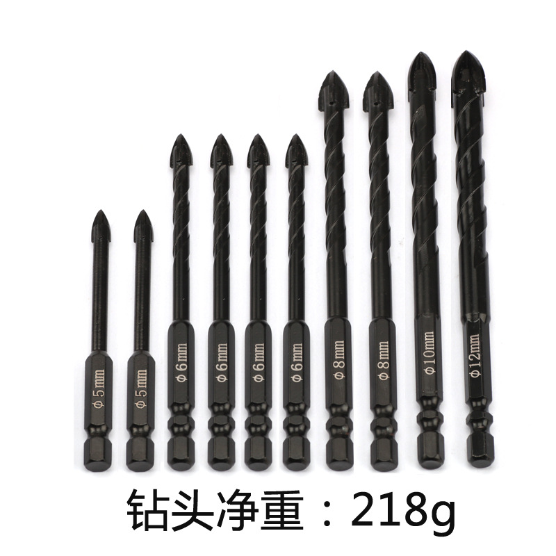 Four-edge King Drill hexagonal cross ceramic drill bit, glass concrete drilling alloy drill bit, and various models are complete details Picture