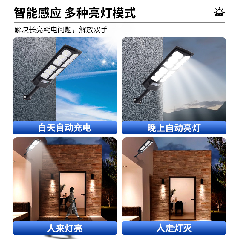 2024 new integrated solar street lamps, human-sensing wall lamps, outdoor waterproof garden lamps and LED lighting lamps Specification drawing