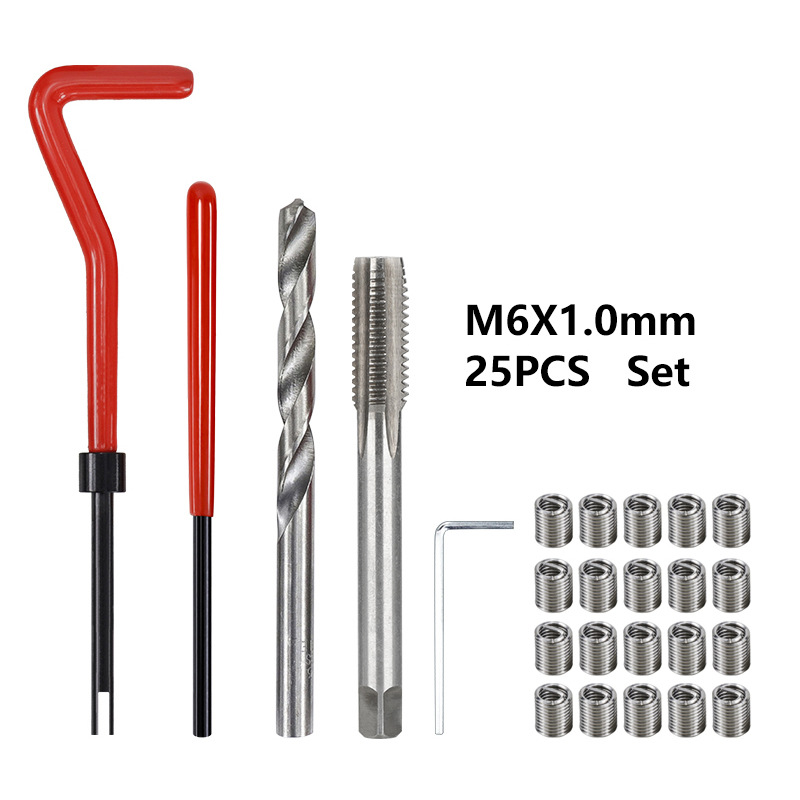 Cross-border ebay bestseller wholesale M2-M16 thread repair set, 25-piece set of thread auto repair tools undefined
