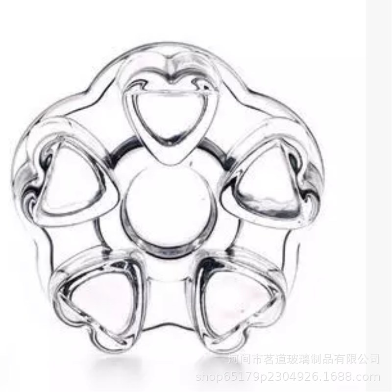 Household crystal heart-shaped base blown warm tea set, high borosilicate glass tea set with perforated heating base Item Picture