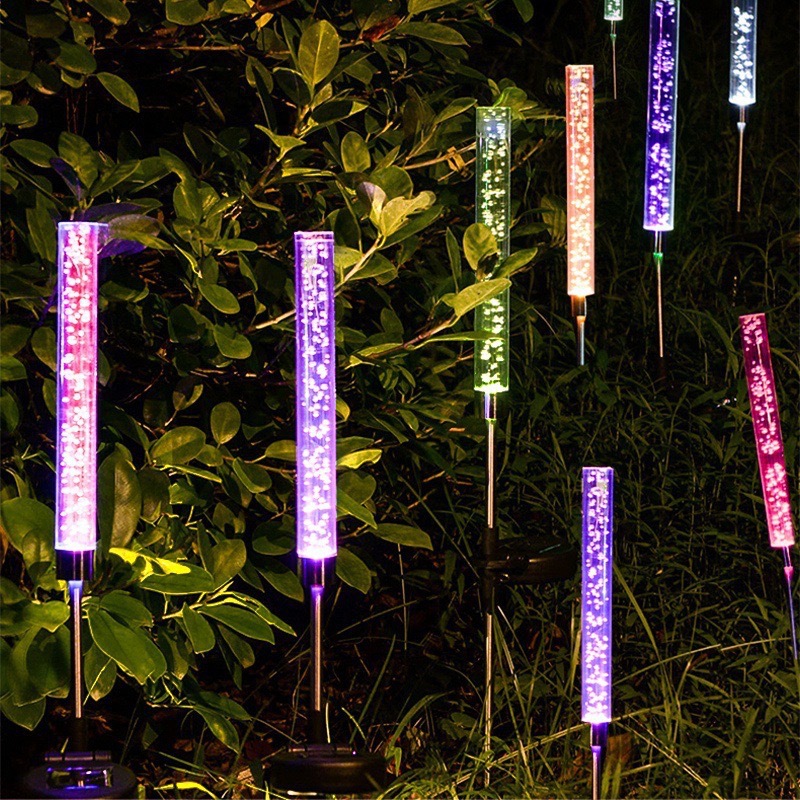 Luminous reed lamp, outdoor solar acrylic frosted rod, bubble reed rod, courtyard landscape ground insert lawn lamp Specification drawing