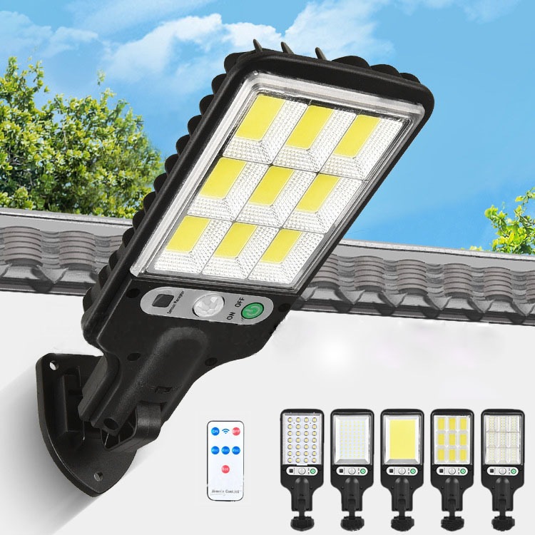 New cross-border outdoor solar street lamps, human-sensing courtyard rainproof garden lamps, high-brightness remote control LED wall lamps full figure