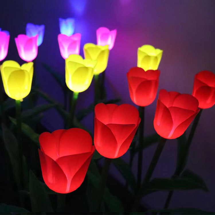 led tulip ground insert lights, outdoor waterproof tulip lanterns, park and square lighting projects, decorative lawn lights details Picture