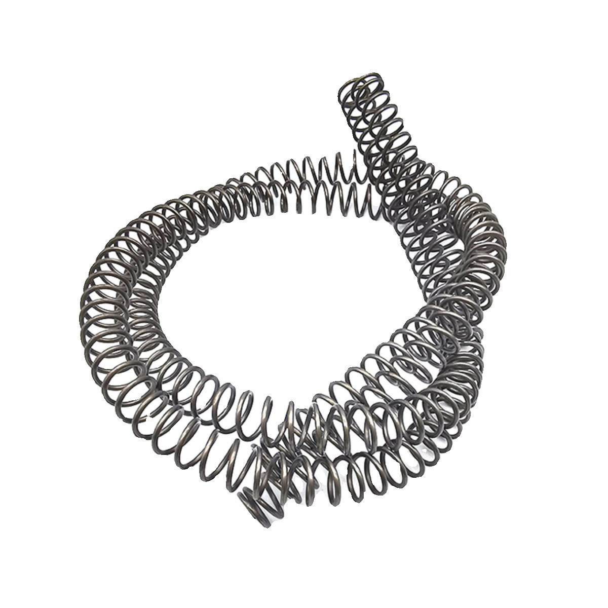 The 1-meter-long compression spring is made of soft pressure manganese steel with a wire diameter of 0.3 to 4.5. It compresses the fine yellow strips and returns them to their original positions Item Picture