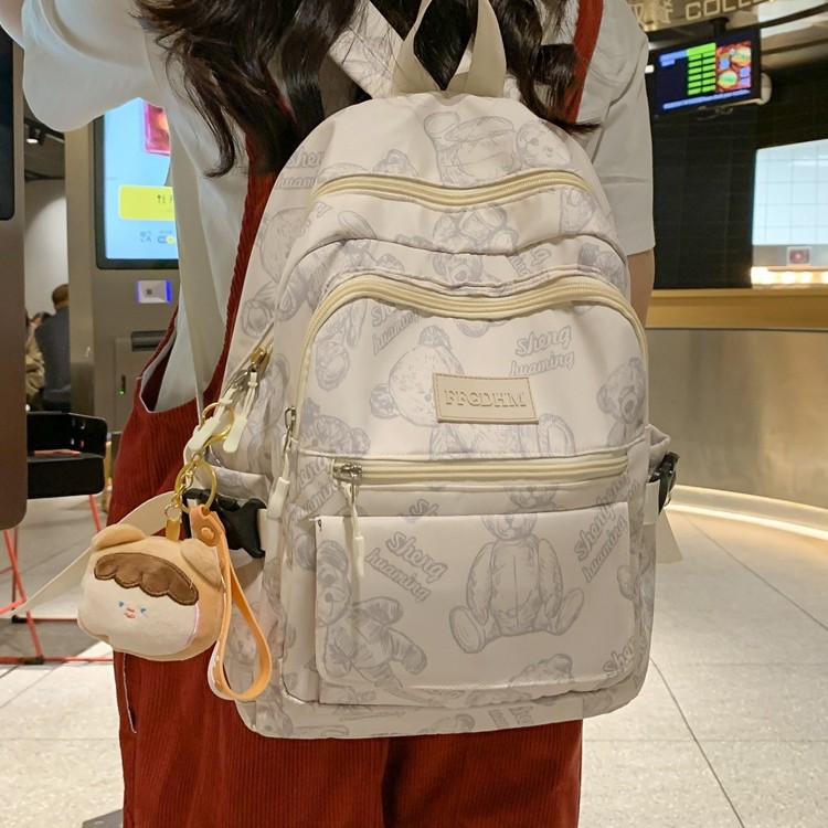 New school backpack for boys and girls, large-capacity water-resistant backpack for junior and senior high school students, laptop backpack full figure