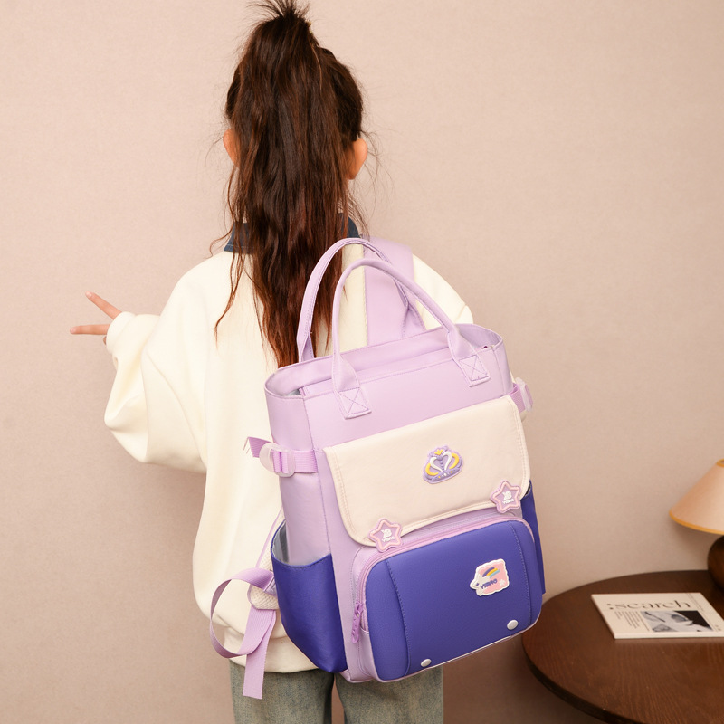 New cross-border children's schoolbag, tutorial bag for primary school students, after-school tutoring to reduce burden, lightweight cartoon after-school backpack details Picture
