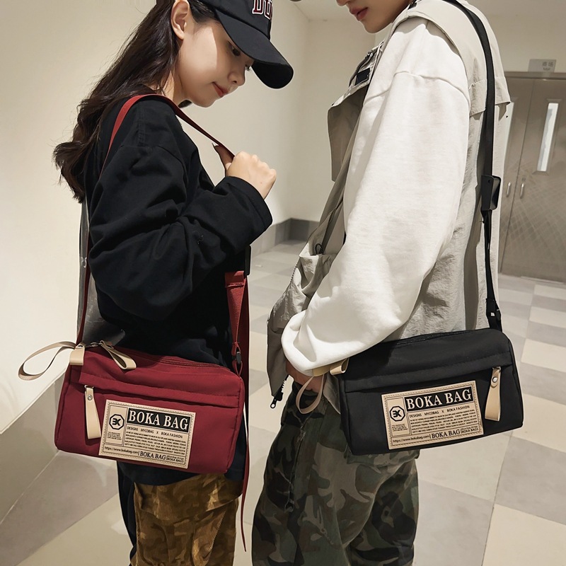 Japanese-style trendy nylon bag for women, Korean-style Instagram versatile commuting single-shoulder small square bag, casual student couple crossbody bag details Picture