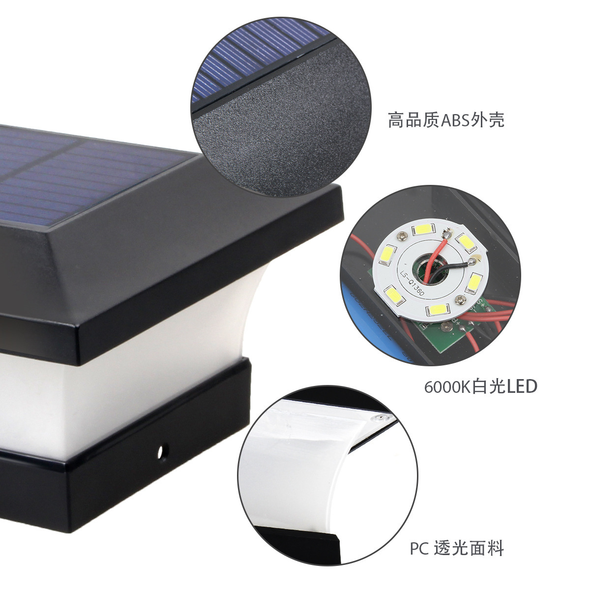 Cross-border bestseller solar column head lamp, dual-color temperature courtyard fence lamp, outdoor waterproof villa gate column head lamp Application Scenario