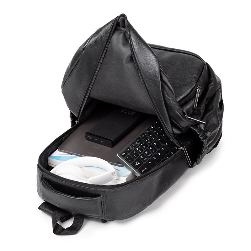 2025 New large-capacity backpack, solid color water-resistant, casual middle school schoolbag, travel, business and commuting backpack Application Scenario