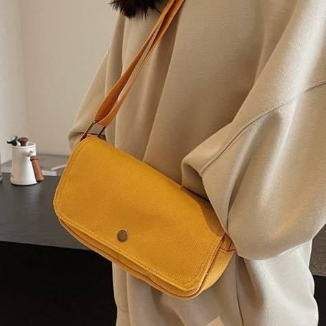 Casual Harajuku Japanese-style canvas bag, student retro workwear, versatile crossbody bag, ins casual sports small backpack details Picture