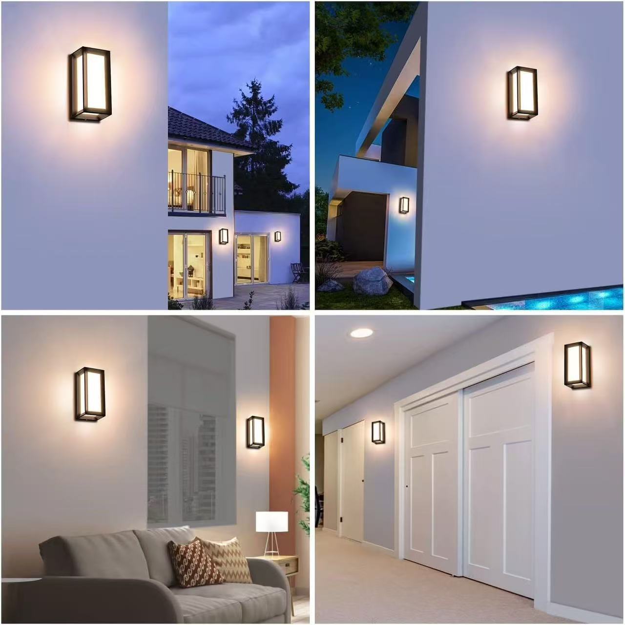 Tuya Smart Outdoor RGBCW wall Lamp LED outdoor courtyard terrace Wall Lamp, WiFi/ZigBee available for selection Specification drawing