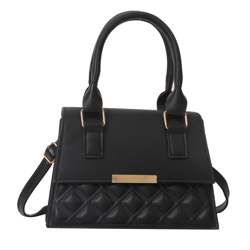 Retro solid color fashionable diamond-patterned embroidered thread handbag 2023 spring Korean version versatile casual bag, single-shoulder crossbody bag trend Item Picture