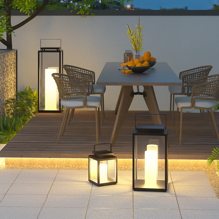 Villa lawn lights, outdoor solar lights, courtyard lights, ambient lights, floor lights, waterproof garden lights, outdoor exposed table lights full figure