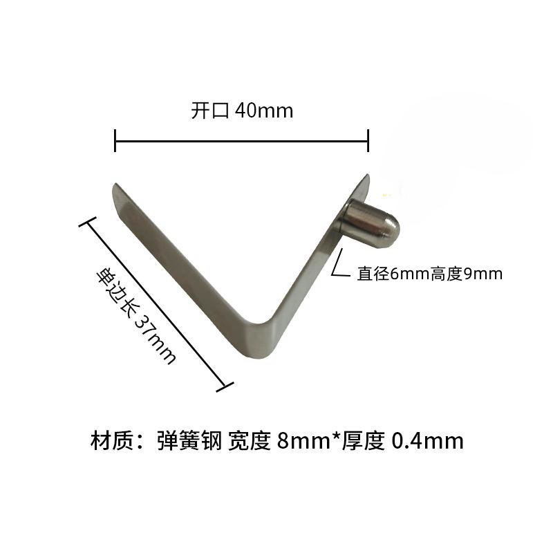 Factory direct supply of 6mm solid V-shaped spring plates with single-sided single-head nickel-plated spring buckles. Factory wholesale undefined