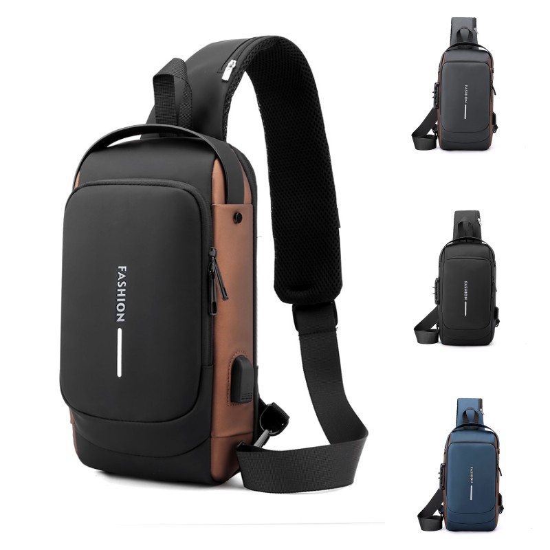 New outdoor travel business single-shoulder bag, casual, versatile and convenient chest bag, large-capacity commuting casual crossbody backpack full figure