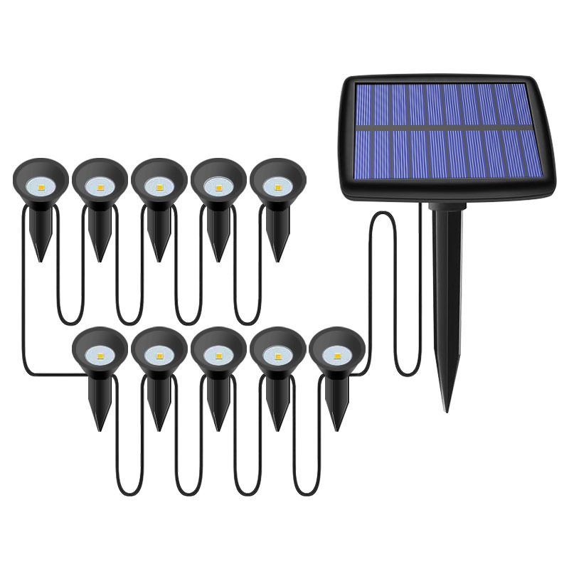 Simple arrangement of outdoor European-style home garden lawn with ABS one-to-ten guiding warm light solar garden lamps Item Picture