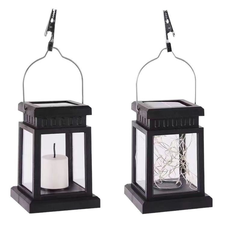 Solar-powered small palace lanterns, candle palace lanterns, outdoor waterproof courtyard hanging lamps, copper wire star lamps, garden landscape decorative lamps Item Picture