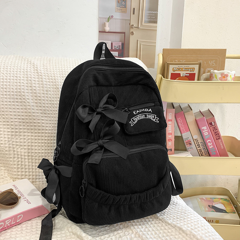 ins cute bow, versatile schoolbag with a schoolgirl style, casual Japanese and Hong Kong-style Lolita fashion backpack Application Scenario