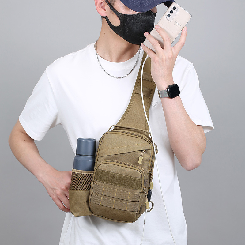 Factory wholesale of new men's and women's outdoor single-shoulder crossbody bags, small backpacks, travel and cycling multi-functional tactical bags Specification drawing