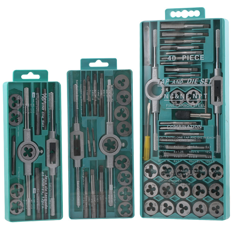Hand-held die thread winch, round die thread tap, metric tap set, tap wrench, hardware tools, imperial system Item Picture