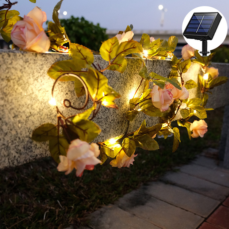 Amazon led outdoor courtyard decorative wicker lamp, new green leaf wicker color lamp, solar maple leaf wicker lamp string Application Scenario