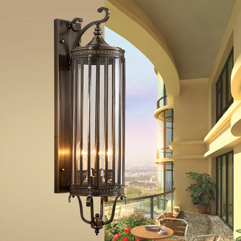 Outdoor wall lamps, waterproof European-style courtyard exterior wall lamps, hotel outdoor balcony corridor corridor wall lamps, villa garden wall lamps details Picture