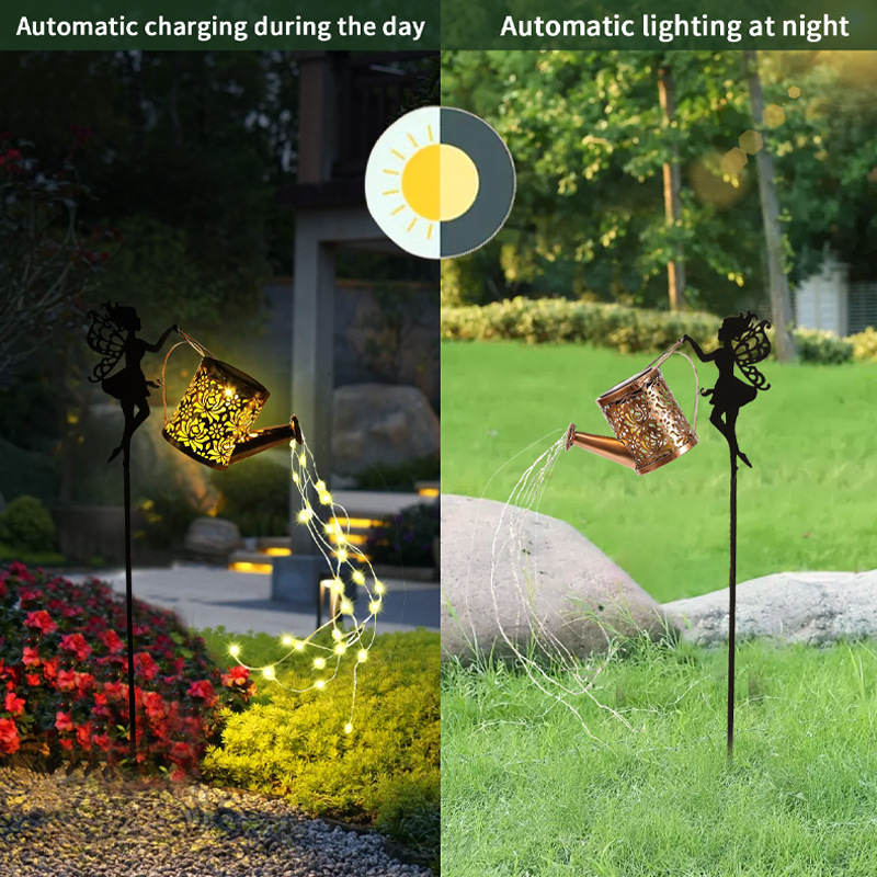 The new e-commerce product, Fairy Land plug-in solar water bottle light, with flowing water flashing, small water bottle and lawn light for decorative lighting Application Scenario