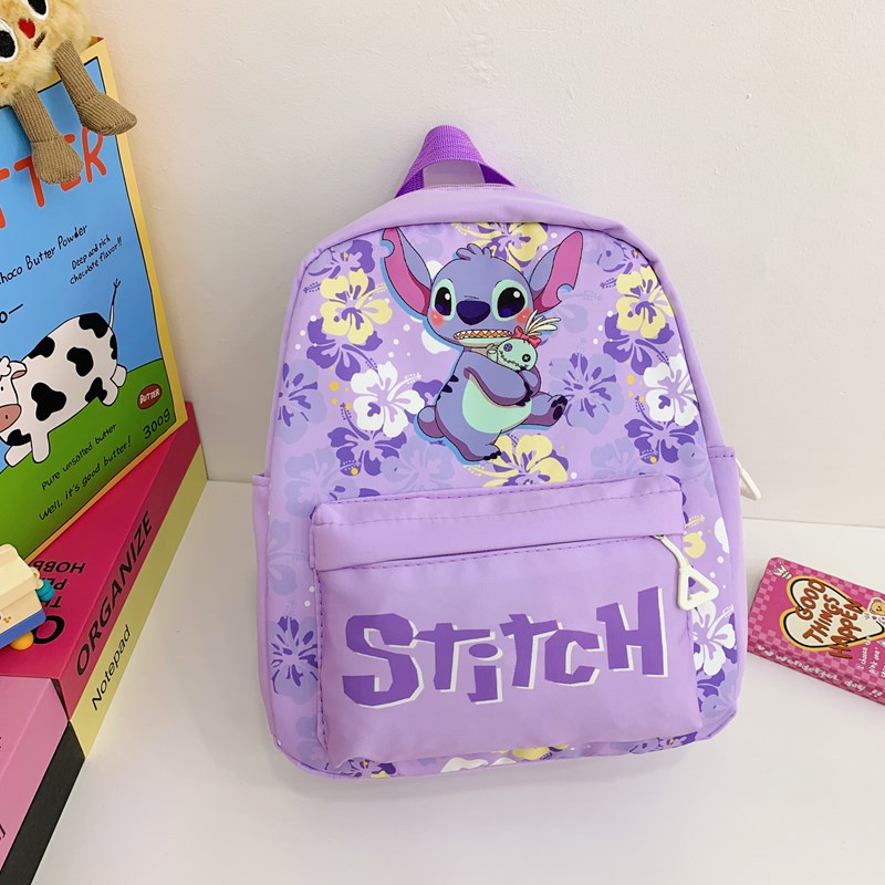 Fashionable and casual small schoolbag for men and women, cute cartoon pattern Stitch rabbit ear double-shoulder backpack for primary school students details Picture